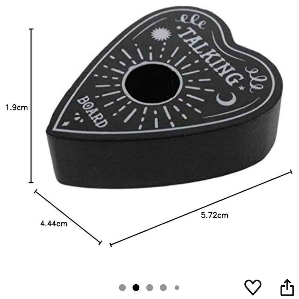 Black Heart-Shaped Talking Board Planchette candle holder